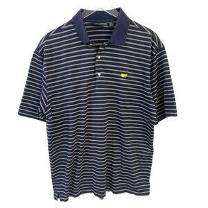 The Masters Striped Blue Golf Shirt By Amen Corner Size Large